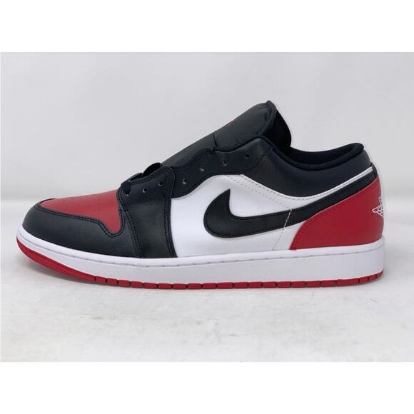 Jordan Other - Nike Air Jordan 1 Low Bred Toe Gym Red Black 553558-161 Men's Size 14